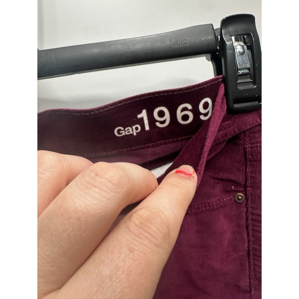 Gap 1969 Purple Womens 28R Corduroy Flat Front Mid Rise Retro Legging Jeans - Picture 3 of 6